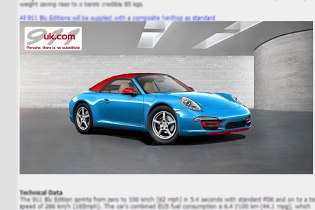 Porsche "Blu Edition": vous y croyez ?
