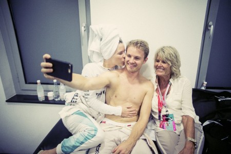 Vivian Rosberg, Nico Rosberg (Mercedes) et Sina Rosberg à Yas Marina