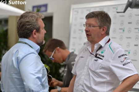 Richard Goddard et Ross Brawn (Mercedes) à Interlagos