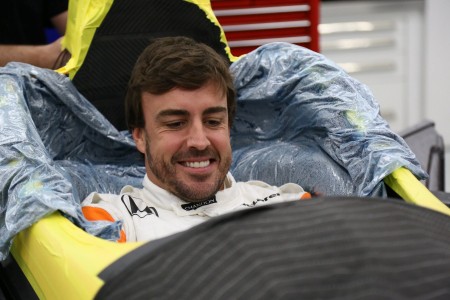 Fernando Alonso (McLaren Andretti) à l'usine d'Andretti