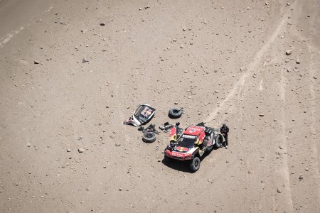 Cyril Despres (Peugeot) lors de la quatrième étape du Dakar autour de San Juan de Marcona