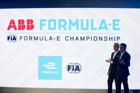 Ulrich Spiesshofer (ABB) et Alejandro Agag (Formule E) à Londres