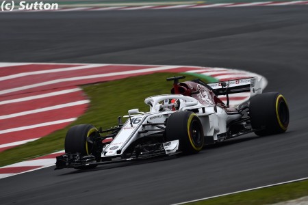 Charles Leclerc (Sauber) à Barcelone