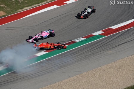 Le tête-à-queue de Sebastian Vettel (Ferrari) à Austin