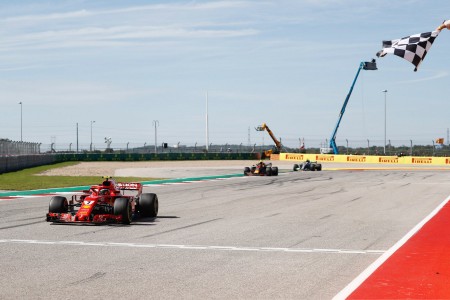 Kimi Räikkönen (Ferrari), Max Verstappen (Red Bull) et Lewis Hamilton (Mercedes) à Austin