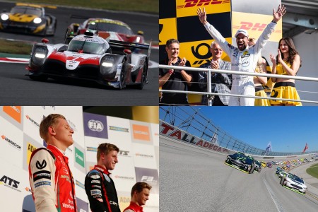 La Toyota N°7 (Conway/Kobayashi/Lopez), Gary Paffett, Juris Vips, Mick Schumacher et Ralf Aron, et le départ à Talladega