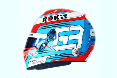 Le casque de George Russell (Williams) pour la saison 2019 de F1
