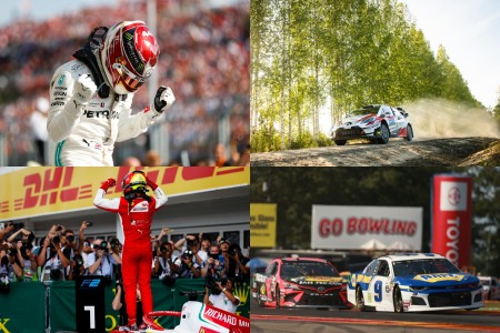 Lewis Hamilton, Ott Tänak, Mick Schumacher et Chase Elliott