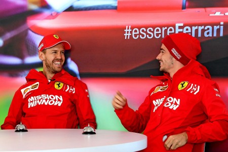 Sebastian Vettel (Ferrari) et Charles Leclerc (Ferrari) à Austin