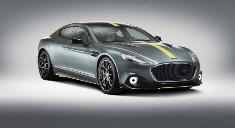 Aston Martin Rapide AMR (2018) : 3/4 avant droit vert