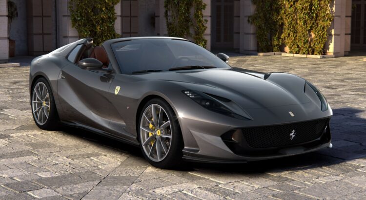 Ferrari 812 GTS (2019) : 3/4 avant droit gris