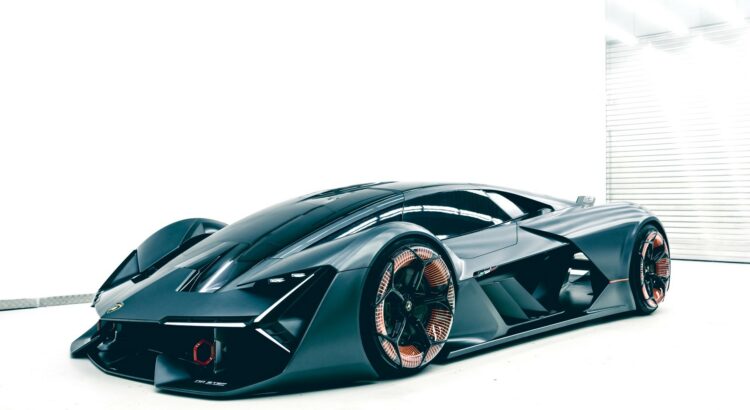 Lamborghini Terzo Millennio (2017) : 3/4 avant gauche gris