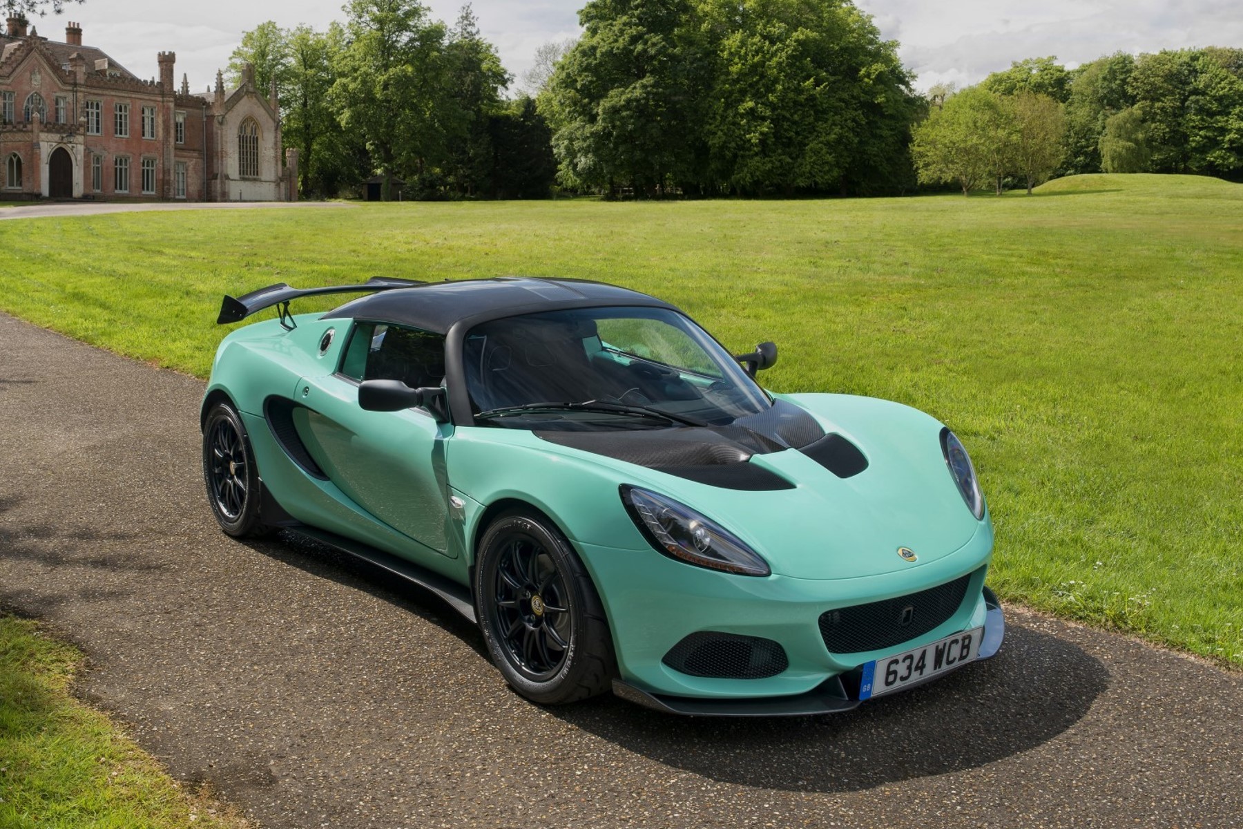 Lotus Elise Cup 250 (2017) : 3/4 avant droit turquoise