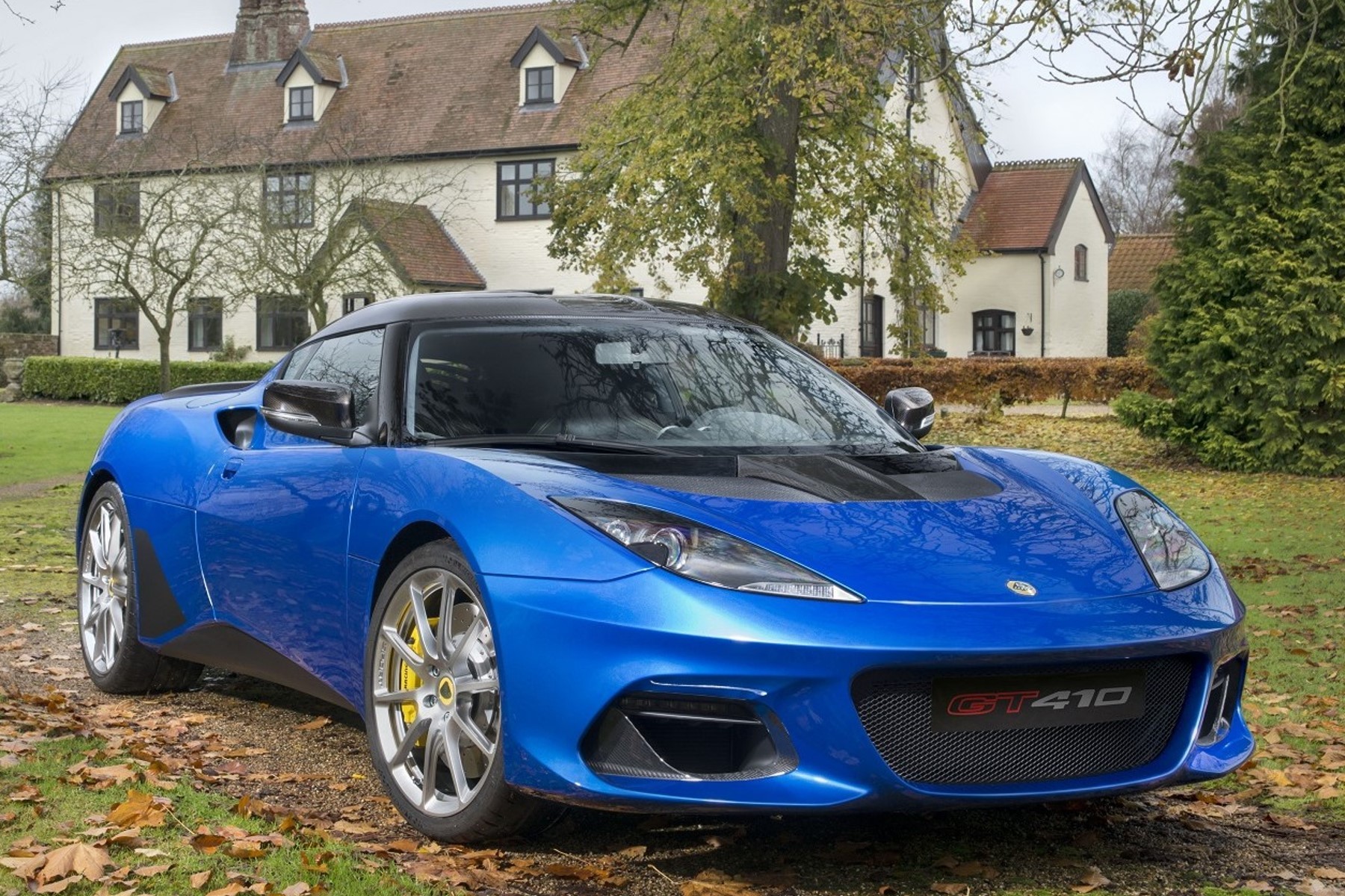 Lotus Evora GT410 Sport (2018) : 3/4 avant droit bleu