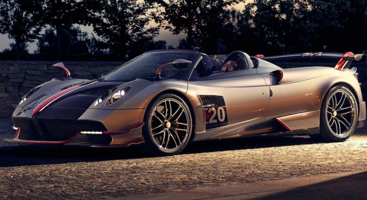 Pagani Huayra Roadster BC (2019) : 3/4 avant gauche gris