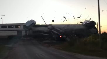 accident semi-remorque avec train