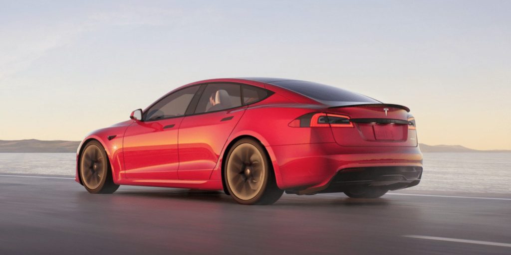 Tesla Model S Plaid 3/4 arrière