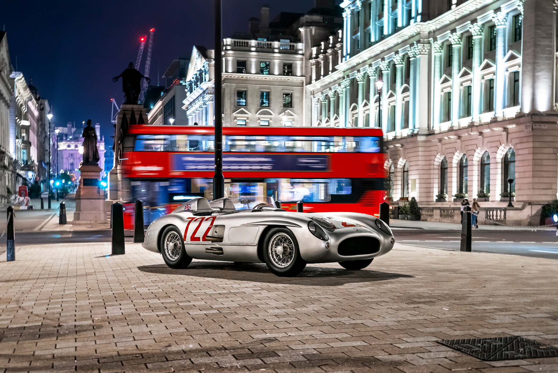 mercedes 300 slr londres bus anglais