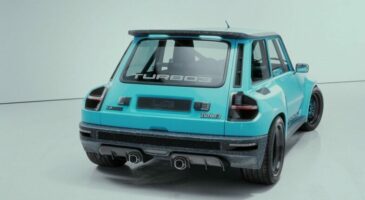 renault 5 turbo restomod arri&egrave;re bleu clair