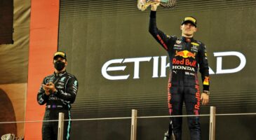verstappen et hamilton sur le podium du GP d'Abu Dhabi