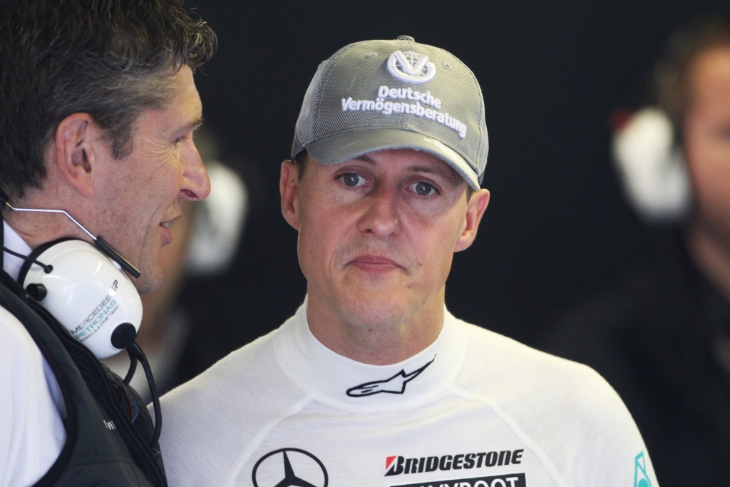 Nick Fry Michael Schumacher F1 Mercedes 