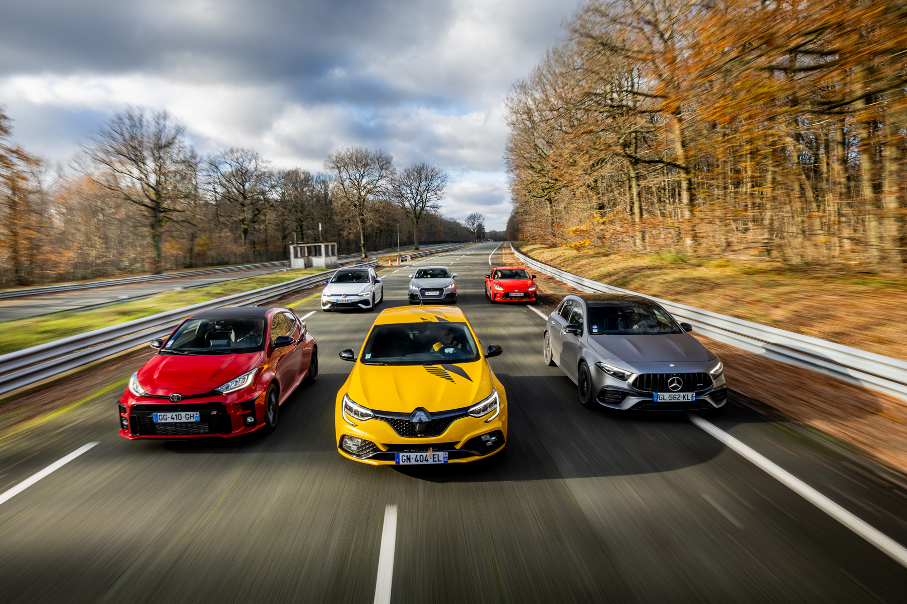 Toyota GR Yaris- Toyota GR 86 - Audi TT-RS - Volkswagen Golf R - Renault Mégane RS Ultime - Mercedes A45 AMG