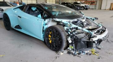 Lamborghini Huracan Evo accident&eacute;e