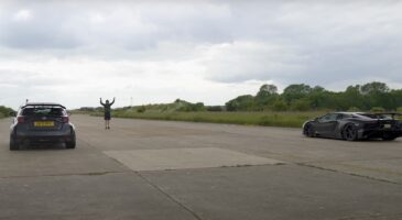 Toyota GR Yaris Lamborghini Aventador SV course duel drag race vid&eacute;o