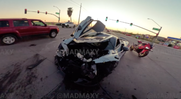 McLaren 765 LT crash Honda Civic