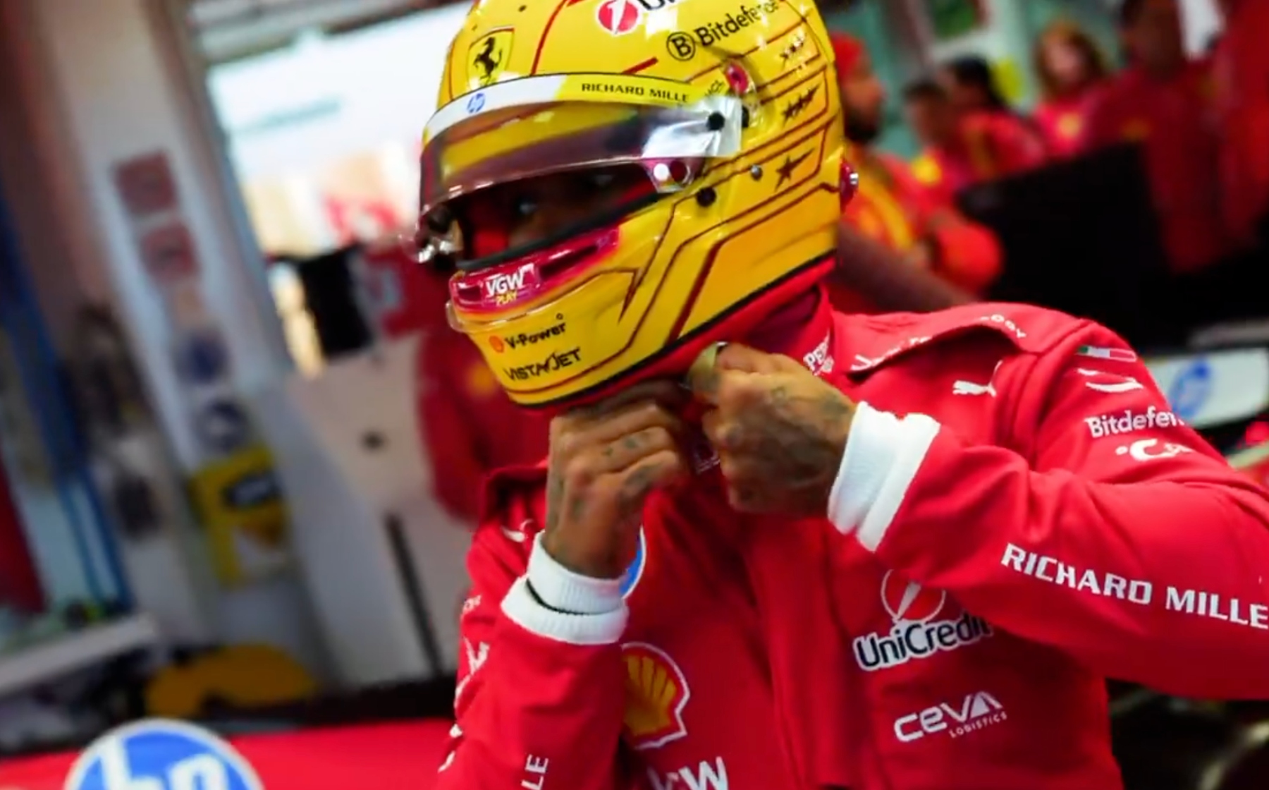 F1 Lewis Hamilton Ferrari vidéo 2025