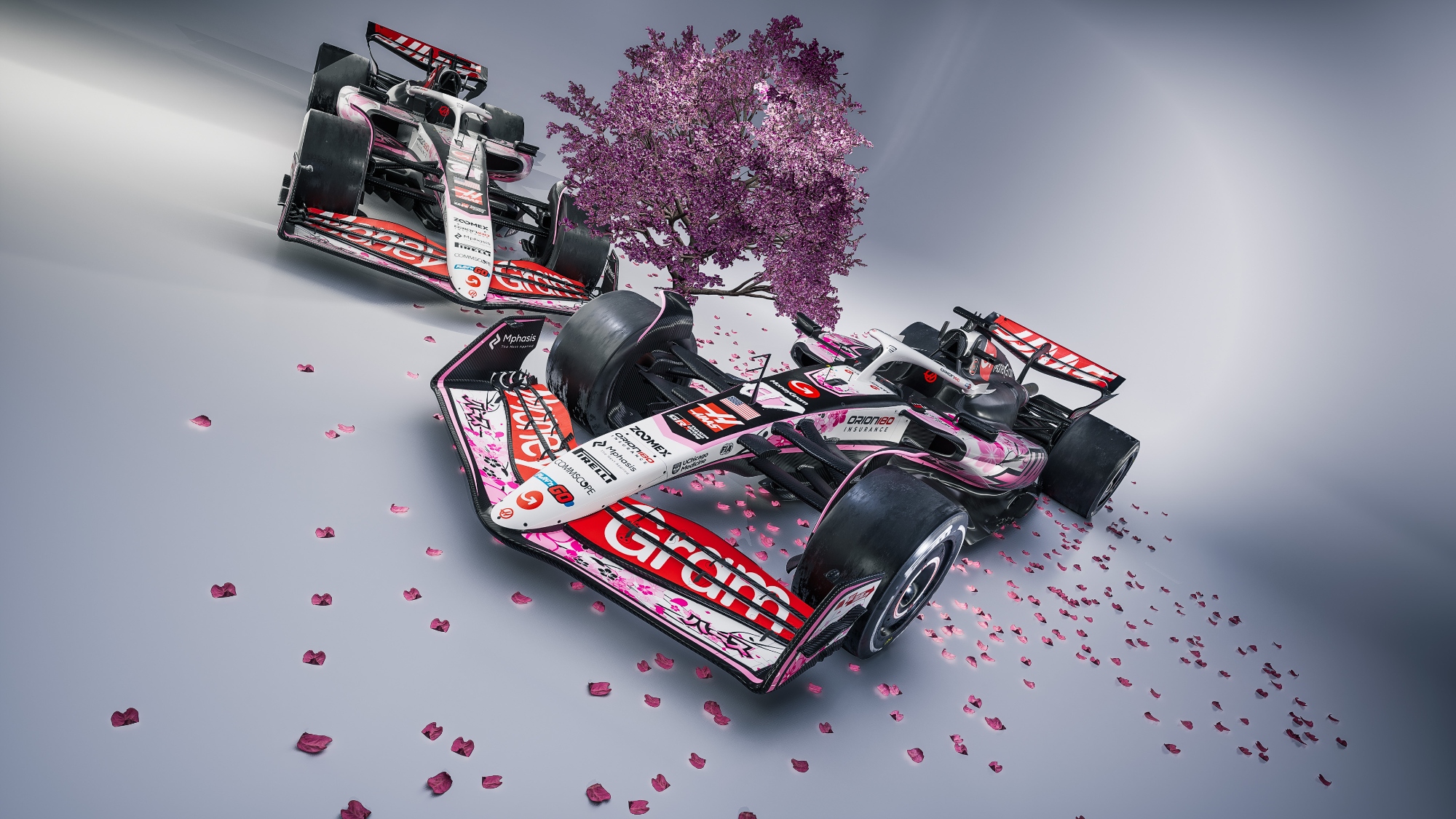 F1 Haas livrée "florissante" Suzuka Japon 2025