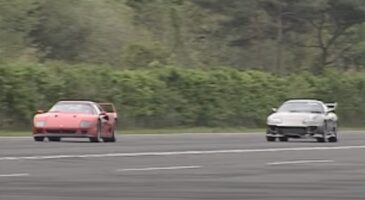 Ferrari F40 Toyota Supra drag race vid&eacute;o 1994