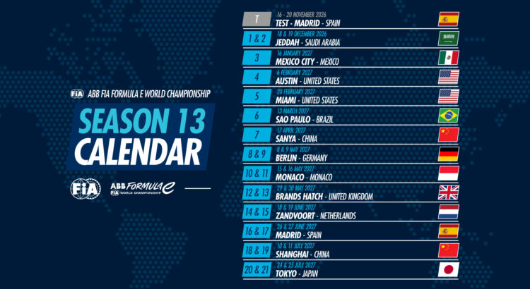 Formula E : un calendrier 2026-2027 record avec des pistes de légende !
