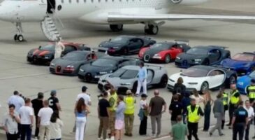 Des Bugatti sur un a&eacute;roport