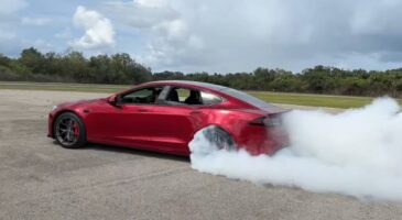 Tesla Model S Plaid en burn